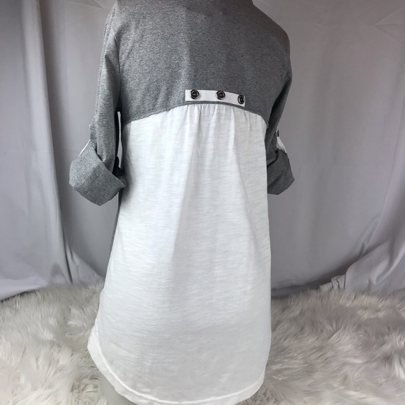 Neon Buddha Scoop Cowl Neck Tunic Grey/white XS - Picture 5 of 8